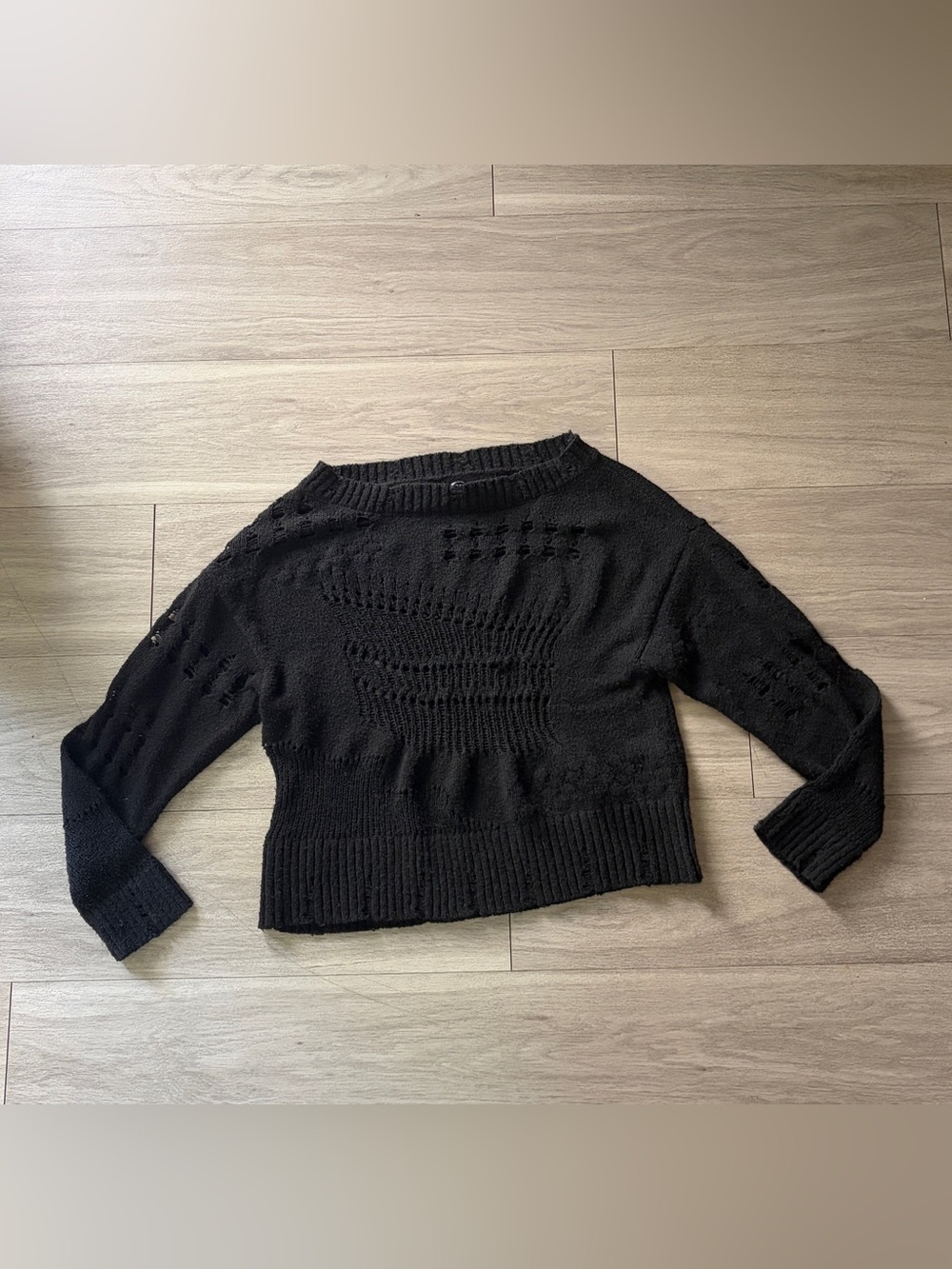 Midnight Hour distressed Sweater, size small